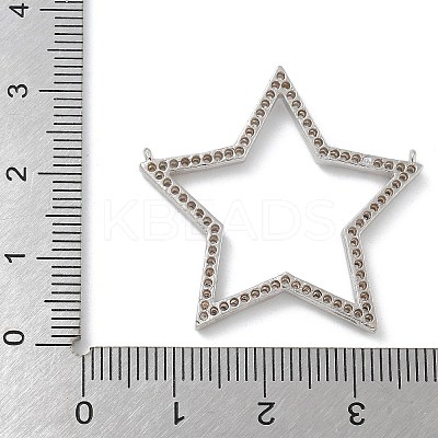 Rack Plating Brass Micro Pave Cubic Zirconia Connector Charms KK-G515-42P-01-1
