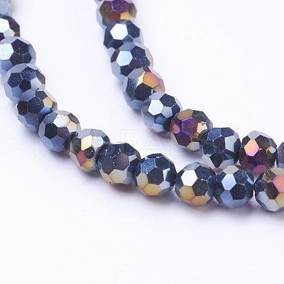 Electroplate Glass Beads Strands EGLA-J042-4mm-AB01-1
