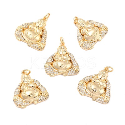 Eco-Friendly Brass Micro Pave Cubic Zirconia Pendants KK-K2685-12G-1