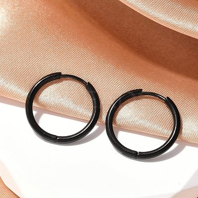 202 Stainless Steel Huggie Hoop Earrings EJEW-F111A-17mm-EB-1
