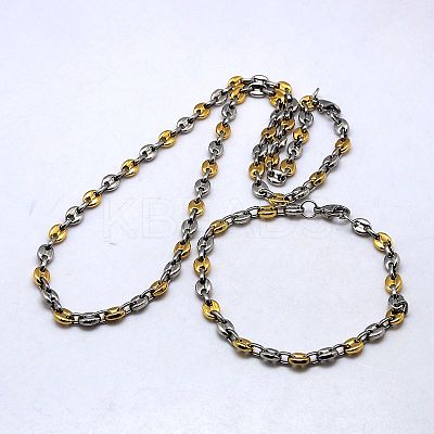 Fashionable 304 Stainless Steel Jewelry Sets SJEW-I004-24B-1