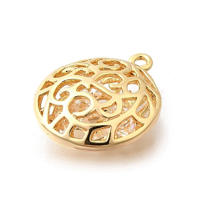 Brass with Cubic Zirconia Pendants KK-E792-28G-02-1