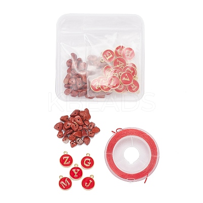 26Pcs Flat Round Initial Letter A~Z Alphabet Enamel Charms DIY-FS0001-64-1