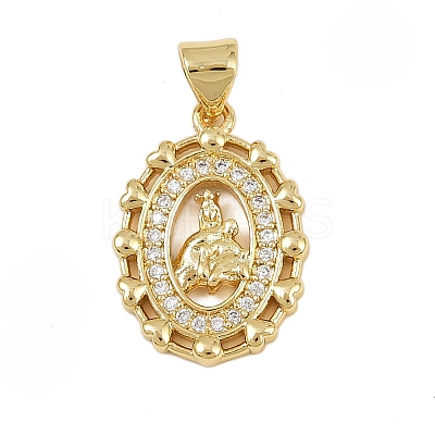 Brass Micro Pave Cubic Zirconia Pendants KK-P323-11C-G01-1