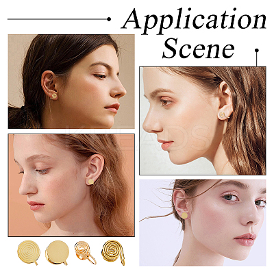 16Pcs 4 Styles Brass & 304 Stainless Steel Cuff Earrings EJEW-HS0001-18G-1
