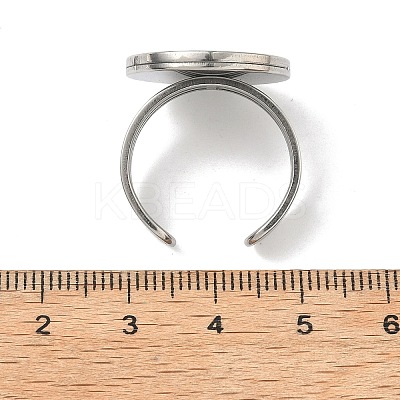 304 Stainless Steel Cuff Ring Findings STAS-B126-11B-P-1