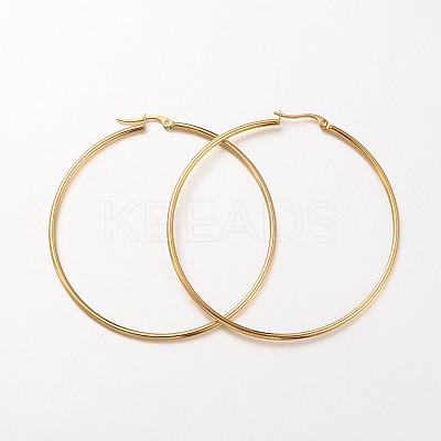 Ion Plating(IP) 304 Stainless Steel Hoop Earrings X-EJEW-N0016-11G-L-1