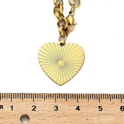 304 Stainless Steel Heart Pendant Rolo Chain Necklaces for Women LS-NJEW-Q028-06G-1