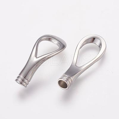 Tarnish Resistant 304 Stainless Steel Magnetic Clasps with Glue-in Ends STAS-L189-14P-1