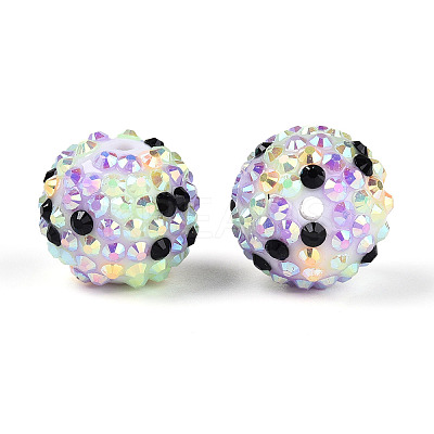 Easter Theme Round Resin Rhinestone Beads OACR-T028-66C-1