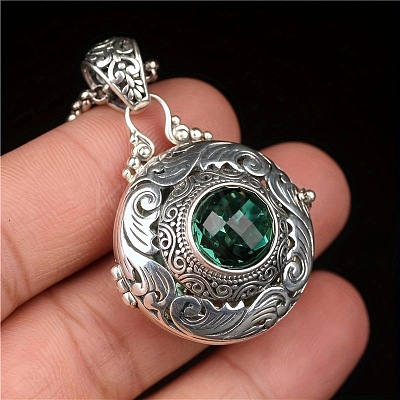Alloy & Glass Hollow Flat Round Cage Pendant Necklaces for Diffuser Ball LS-FS-WGCD084-01-1