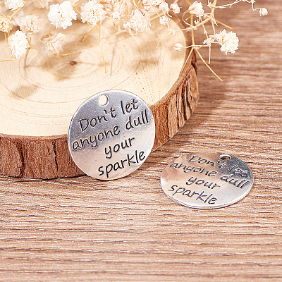 Tibetan Style Alloy Quote Pendants PALLOY-CJ0006-02-1