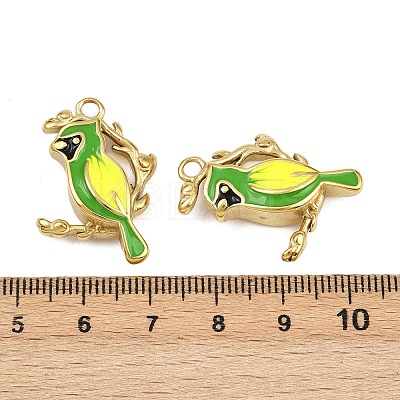 304 Stainless Steel Enamel Pendants STAS-P415-07G-01-1