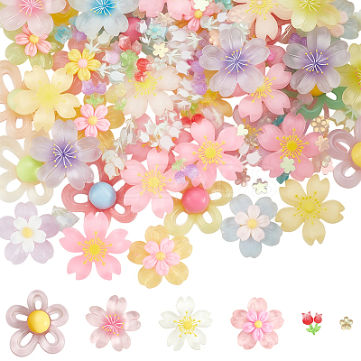 200Pcs 6 Styles Transparent Resin Cabochons CRES-SP0001-11-1