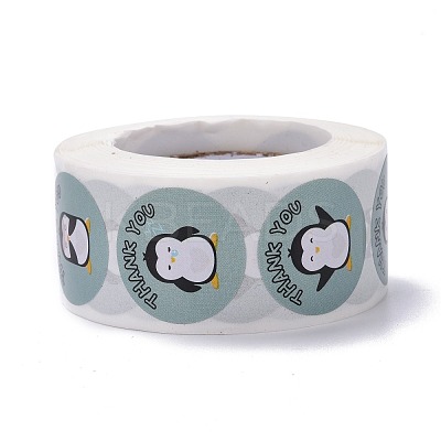 Flat Round Paper Thank You Stickers DIY-C042-12B-1