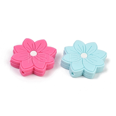 Flower Food Grade Silicone Focal Beads SIL-A011-02E-1