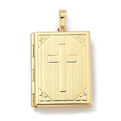 Brass Locket Pendants KK-Z115-01G-02-1