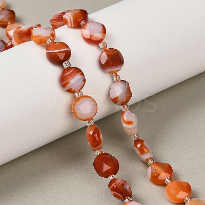 Natural Banded Agate Beads Strands G-C116-A180-01B-1