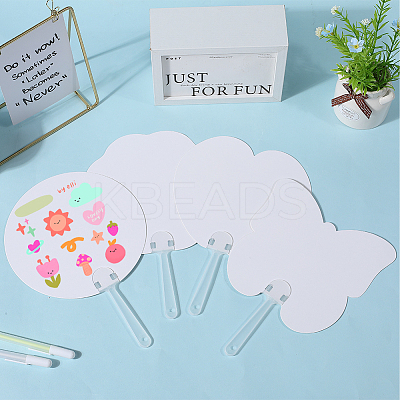 16Pcs 4 Styles Paper Hand Held Fan DIY-GF0010-32-1