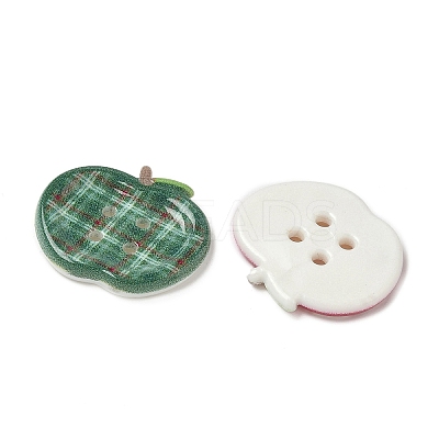 4-Hole Apple Plastic Buttons BUTT-F066-01-1