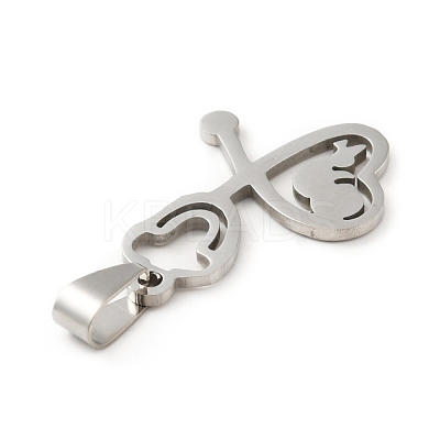 Non-Tarnish 201 Stainless Steel Pendants STAS-D190-09P-1
