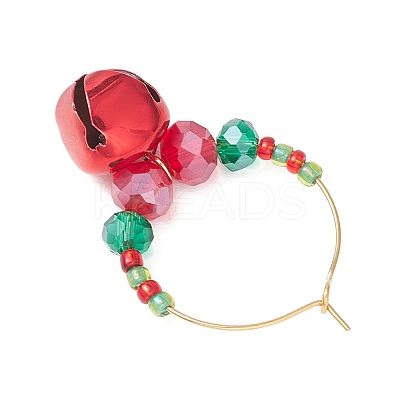 Christmas Iron Bell Wine Glass Ornaments HJEW-MZ00306-1
