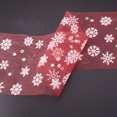 Snowflake Deco Mesh Ribbons OCOR-P010-G08-1