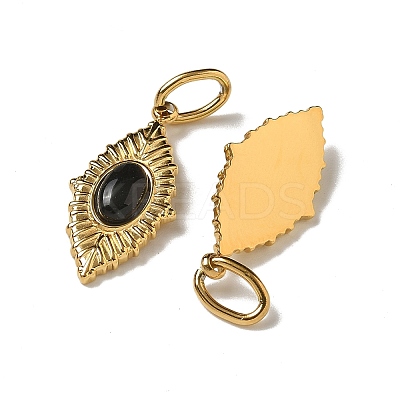 Ion Plating(IP) 304 Stainless Steel with Natural & Synthetic Gemstone Pendants STAS-G351-23G-1