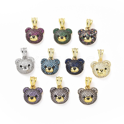 Brass Micro Pave Cubic Zirconia Pendants ZIRC-F136-01-1