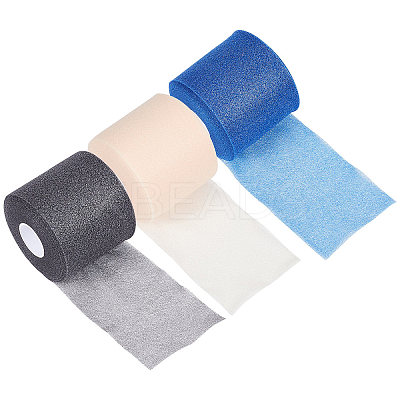 3 Rolls 3 Colors Sponge Underwrap Bandages AJEW-GF0006-45-1