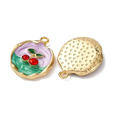 Light Gold Tone Alloy Enamel Pendants ENAM-B028-33KCG-01-1
