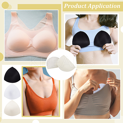 9 Pairs 3 Colors Triangle Sponge Bra Pads Inserts DIY-BC0016-70A-1