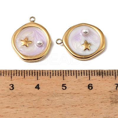 304 Stainless Steel Enamel Pendants STAS-I371-04G-02-1