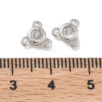 Brass Micro Pave Cubic Zirconia Flat Round Chandelier Component Links KK-B170-05P-03-1
