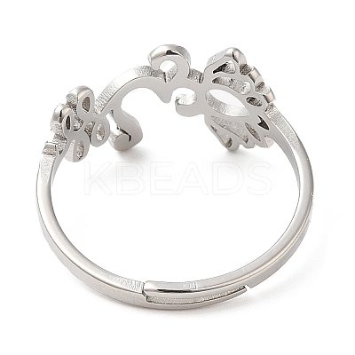 Non-Tarnish 304 Stainless Steel Yoga & Infinity Adjustable Ring for Women RJEW-M149-19P-1