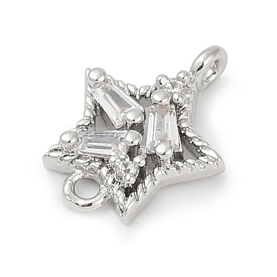 Brass Clear Cubic Zirconia Connector Charms LS-KK-Z094-03P-02-1