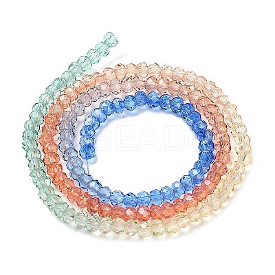 Transparent Painted Glass Beads Strands X1-DGLA-A034-T1mm-A02-1
