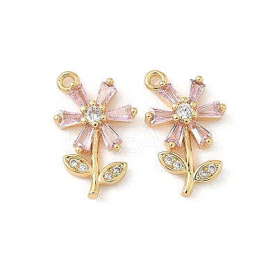 Brass Micro Pave Cubic Zirconia Pendants X1-KK-C099-02G-02-1