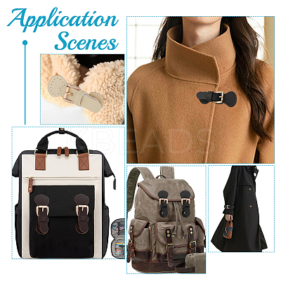 6 Sets 3 Colors PU Leather Sew on Purse Locks DIY-WR0003-63-1
