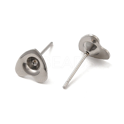 Non-Tarnish Heart 201 Stainless Steel Stud Earring Findings STAS-Q315-01P-1