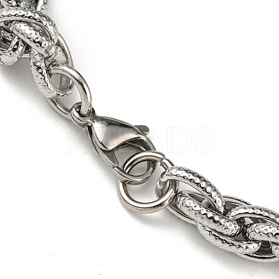 Non-Tarnish 201 Stainless Steel Rope Chain Bracelets STAS-Z056-14P-1