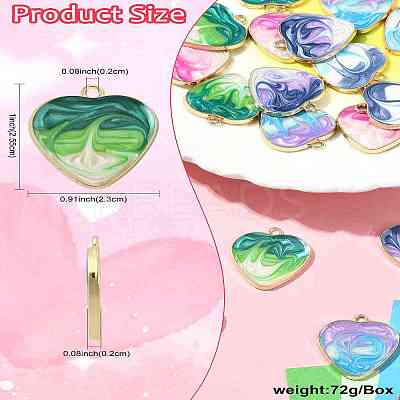 20Pcs 5 Colors Rack Plating Alloy Enamel Pendants ENAM-CJ0006-63-1