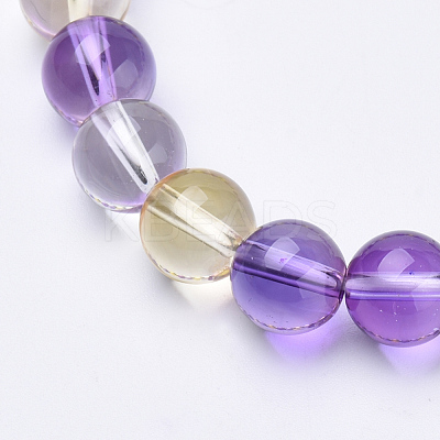 Synthetic Quartz Beaded Stretch Bracelets BJEW-S128-03-1
