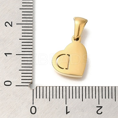 304 Stainless Steel Heart Pendants with Rhinestone STAS-Z103-01G-04-1