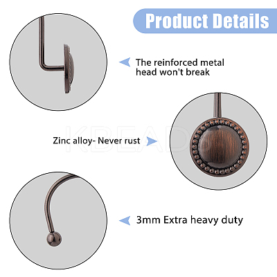 Iron Shower Curtain Hook AJEW-WH0248-867-1