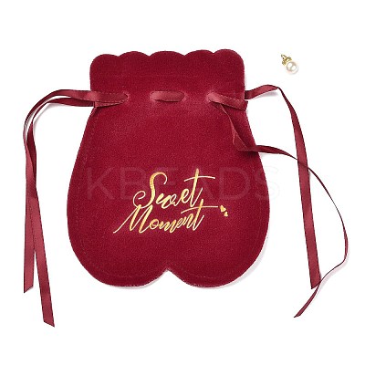 Flannelette Craft Ribbon Drawstring Bag ABAG-A003-01E-1