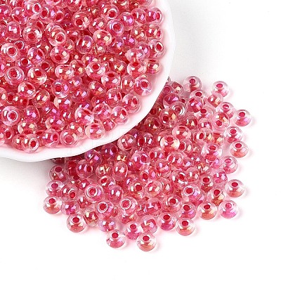 FGB Inside Colours Transparent Glass Seed Beads SEED-T009-01E-1
