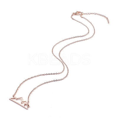 304 Stainless Steel Alps Pendant Necklaces LS-NJEW-Z001-01RG-1