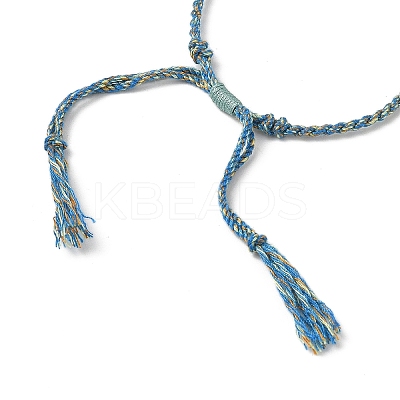 Braided Cotton Cord Bracelet Making MAK-L043-02G-07-1