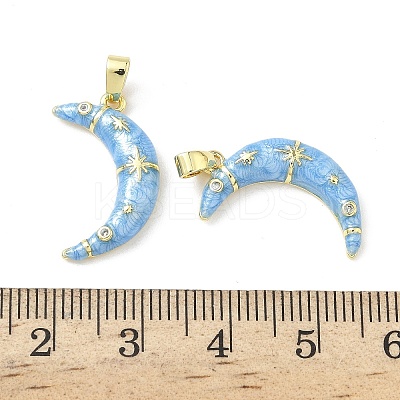 Brass Micro Pave Cubic Zirconia with Enamel Pendants KK-Z134-13G-02-1